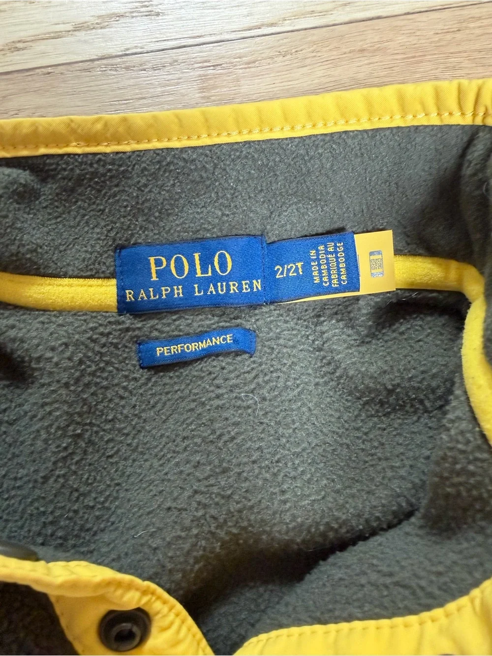 Ralph Lauren Kids Forest Green Fleece Pullover with Yellow Accents